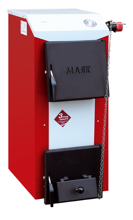 Твердопаливний котел з чавунними колосниками Маяк АОТ-12 STANDARD